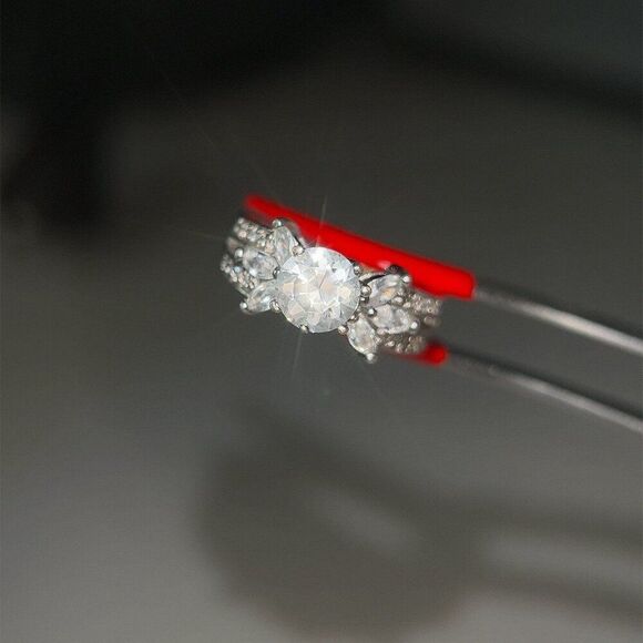 Sparkling Cz Silver Plated Ring - Picture 3 of 8